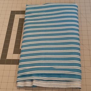 3 yards blue and white striped fabric